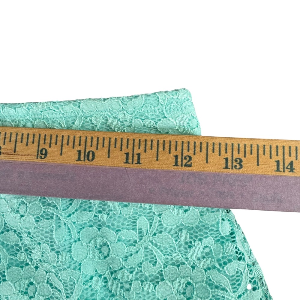 Hollister Mint Green Floral Lace Mini Skirt Small Elastic Waist Lined Coquette - Picture 4 of 6